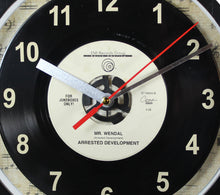 Load image into Gallery viewer, Arrested Development "Mr. Wendal" Record Clock 45rpm Recycled Vinyl