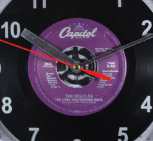 Load image into Gallery viewer, The Beatles "The Long And Winding Road" Record Clock 45rpm Recycled Vinyl