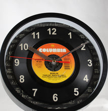 Load image into Gallery viewer, Berlin "Take My Breath Away" Record Wall Clock 45rpm Recycled Vinyl