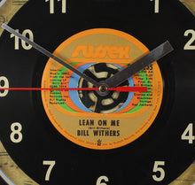 Load image into Gallery viewer, Bill Withers "Lean On Me" Record Wall Clock 45rpm Recycled Vinyl