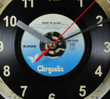 Load image into Gallery viewer, Blondie "Heart Of Glass" Record Clock 45rpm Recycled Vinyl