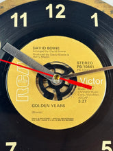 Load image into Gallery viewer, David Bowie "Golden Years" Record Clock Recycled 45rpm Vinyl