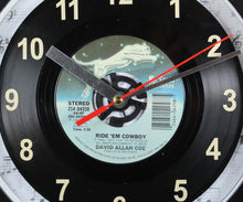 Load image into Gallery viewer, David Allan Coe "Ride 'Em Cowboy" Record Clock 45rpm Recycled Vinyl