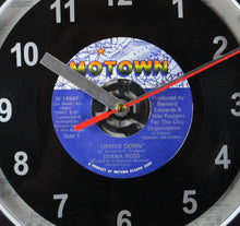 Load image into Gallery viewer, Diana Ross "Upside Down" Record Clock 45rpm Recycled Vinyl