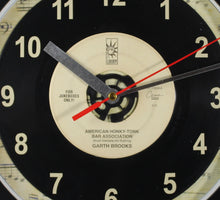 Load image into Gallery viewer, Garth Brooks "American Honky-Tonk Bar Association" Record Clock 45rpm Recycled Vinyl