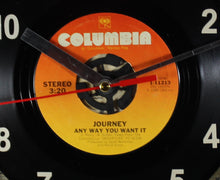 Load image into Gallery viewer, Journey "Any Way You Want It" Record Clock 45rpm Recycled Vinyl