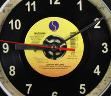 Load image into Gallery viewer, Madonna "Justify My Love" Record Clock 45rpm Recycled Vinyl