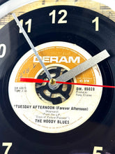 Load image into Gallery viewer, The Moody Blues "Tuesday Afternoon (Forever Afternoon)" Record Clock 45rpm Recycled Vinyl
