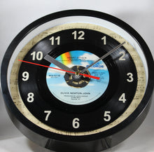 Load image into Gallery viewer, Olivia Newton-John "Heart Attack" Record Clock 45rpm Recycled Vinyl
