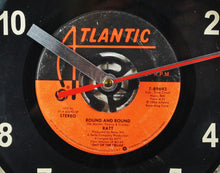 Load image into Gallery viewer, Ratt "Round And Round" Record Clock 45rpm Recycled Vinyl