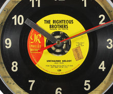 Load image into Gallery viewer, The Righteous Brothers "Unchained Melody" Record Clock 45rpm Recycled Vinyl