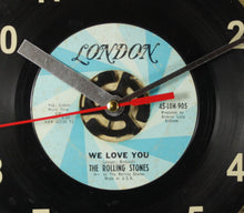 Load image into Gallery viewer, The Rolling Stones "We Love You" Record Clock 45rpm Recycled Vinyl