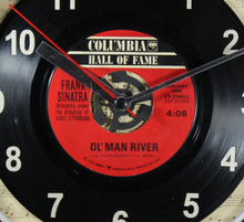 Load image into Gallery viewer, Frank Sinatra "Ol' Man River" Record Clock 45rpm Recycled Vinyl