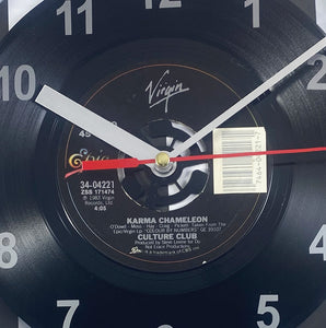 Culture Club "Karma Chameleon" Record Clock 45rpm Recycled Vinyl
