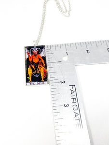 The Devil Tarot Card Pendant Necklace - Large