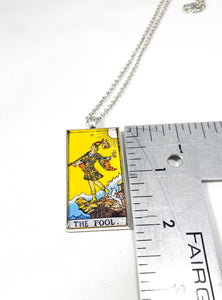 The Fool Tarot Card Pendant Necklace - Large