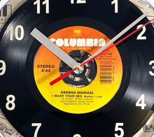 Load image into Gallery viewer, George Michael "I Want Your Sex" Record Clock 45rpm Recycled Vinyl