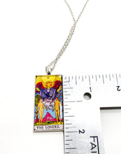 Load image into Gallery viewer, The Lovers Tarot Card Pendant Necklace - Large