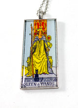 Load image into Gallery viewer, Queen Of Wands Tarot Card Pendant Necklace - Large