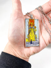Load image into Gallery viewer, Queen Of Wands Tarot Card Pendant Necklace - Large