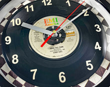 Load image into Gallery viewer, Stray Cats "Rock This Town" Record Clock 45rpm Recycled Vinyl