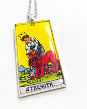 Load image into Gallery viewer, Strength Tarot Card Pendant Necklace - Large

