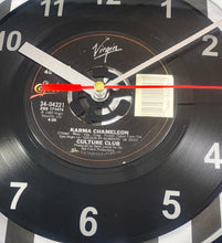 Load image into Gallery viewer, Culture Club "Karma Chameleon" Record Clock 45rpm Recycled Vinyl