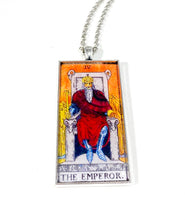 Load image into Gallery viewer, The Emperor Tarot Card Pendant Necklace - Large