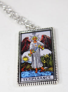 Temperance Tarot Card Pendant Necklace - Large
