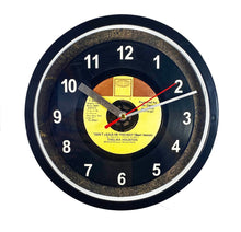 Load image into Gallery viewer, Thelma Houston "Don't Leave Me This Way" Record Clock 45rpm Recycled Vinyl Record Wall Clock One Of A Kind