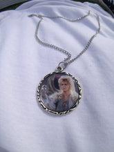 Load image into Gallery viewer, Labyrinth David Bowie Jareth Charm Necklace with Silver Charm Goblin King