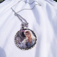 Load image into Gallery viewer, Labyrinth David Bowie Jareth Charm Necklace with Silver Charm Goblin King
