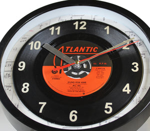 AC/DC "Guns For Hire" Record Clock 45rpm Recycled Vinyl