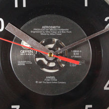 Load image into Gallery viewer, Aerosmith &quot;Angel&quot; Record Clock 45rpm Recycled Vinyl
