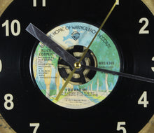 Load image into Gallery viewer, Alice Cooper "You And Me" Record Clock 45rpm Recycled Vinyl
