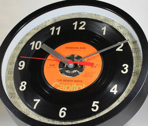 Beach Boys "Barbara Ann" Record Clock 45rpm Recycled Vinyl