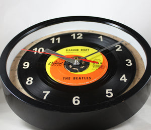 Beatles "Eleanor Rigby" Record Clock 45rpm Recycled Vinyl