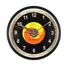 Load image into Gallery viewer, Beatles &quot;Help!&quot; Record Clock 45rpm Recycled Vinyl
