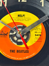 Load image into Gallery viewer, Beatles &quot;Help!&quot; Record Clock 45rpm Recycled Vinyl Record Wall Clock One Of A Kind
