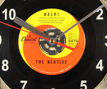 Load image into Gallery viewer, Beatles &quot;Help!&quot; Record Clock 45rpm Recycled Vinyl
