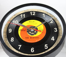 Load image into Gallery viewer, Beatles &quot;Help!&quot; Record Clock 45rpm Recycled Vinyl
