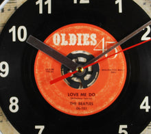 Load image into Gallery viewer, Beatles &quot;Love Me Do&quot; Record Clock 45rpm Recycled Vinyl
