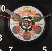 Load image into Gallery viewer, The Beatles &quot;Movie Medley&quot; Record Clock 45rpm Recycled Vinyl
