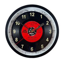 Load image into Gallery viewer, Bob Dylan &quot;Lay Lady Lay&quot; Record Clock 45rpm Recycled Vinyl
