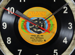 Bill Withers "Lean On Me" Record Wall Clock 45rpm Recycled Vinyl