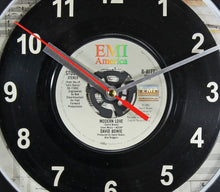Load image into Gallery viewer, David Bowie &quot;Modern Love&quot; Record Clock Recycled 45rpm Vinyl
