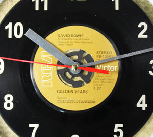 David Bowie "Golden Years" Record Clock Recycled 45rpm Vinyl