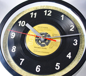 David Bowie "Golden Years" Record Clock Recycled 45rpm Vinyl
