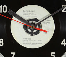 Load image into Gallery viewer, David Bowie &quot;Changes&quot; Record Clock Recycled 45rpm Vinyl
