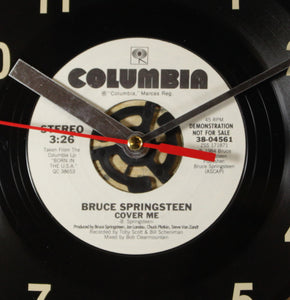 Bruce Springsteen "Cover Me" Record Clock 45rpm Recycled Vinyl
